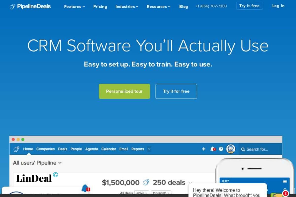 CRM система PipelineDeals