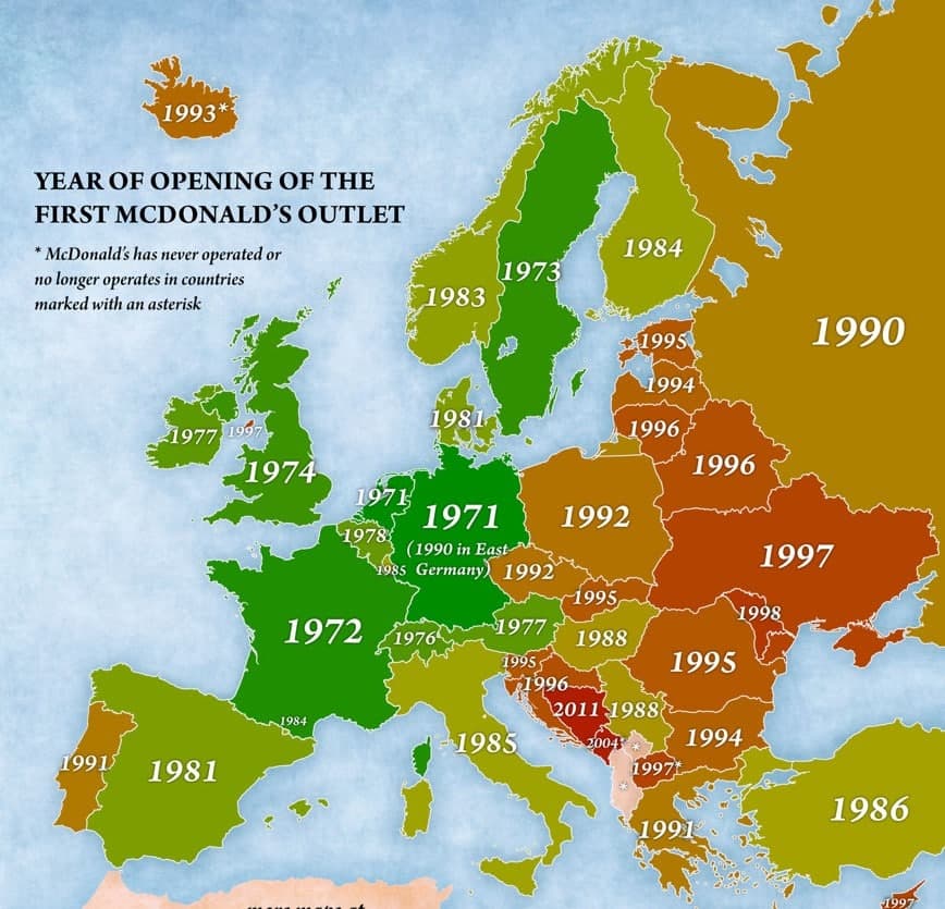 Первые McDonald's в Европе